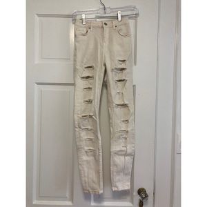 White Frayed Jeans